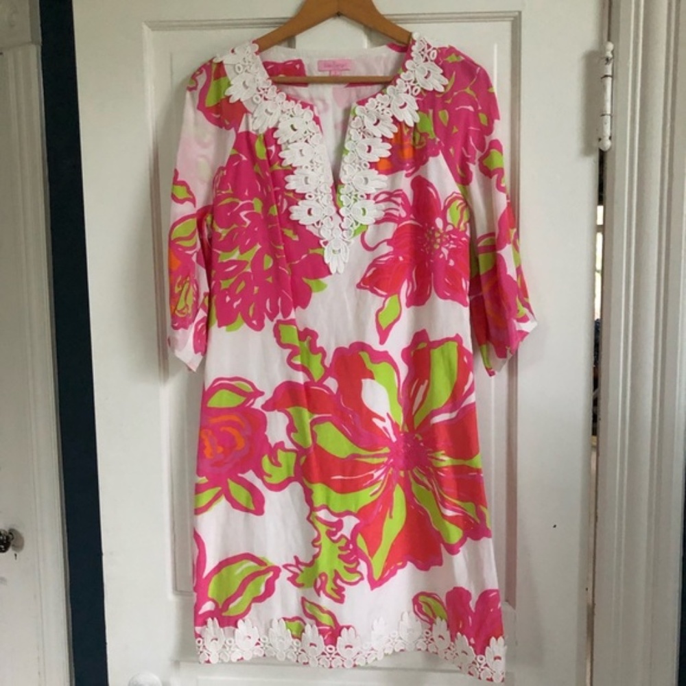 Lilly Pulitzer 100% Silk Dress w/Embellishments, 2